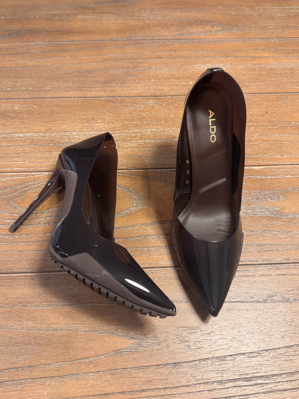 Aldo Brown translucent Pointed Stiletto Pumps